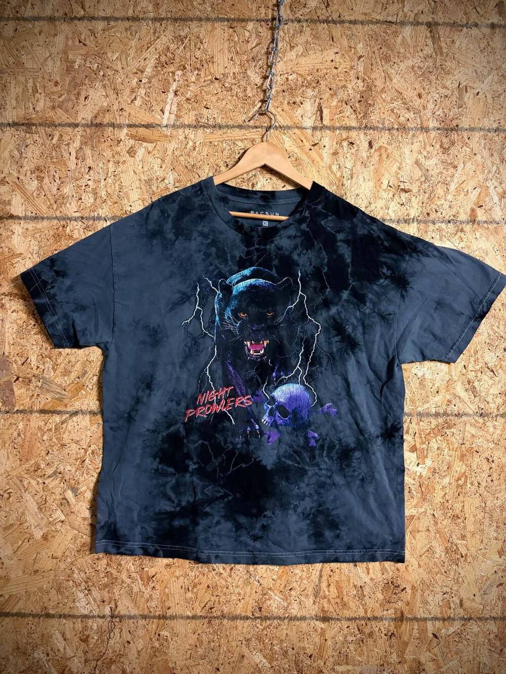 PacSun Night Prowlers Panther Graphic Tie-Dye T-Shirt Size XL